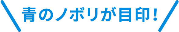 青のノボリが目印！